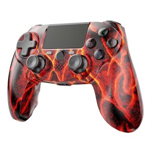citnh Wireless Controller for PS4.compatible with ps4/slim/pro and windows pc 6-Axis Gyro/Multi Touch Pad/3.5mm Audio Jack/800mAh Battery and Speaker (Magma Red)